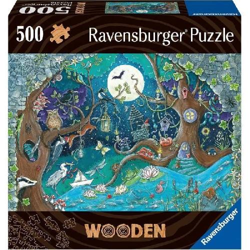 Puzzle Puzzle en bois Foret fantastique 500 pieces robustes et naturelles dont 40 figurines en bois (whimsies). Qualité premium - Pour enfa