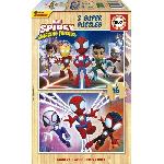 Puzzle en bois SPIDEY et HIS AMAZING FRIENDS - 2x16 pieces - Enfant - Mixte - Licence Spiderman