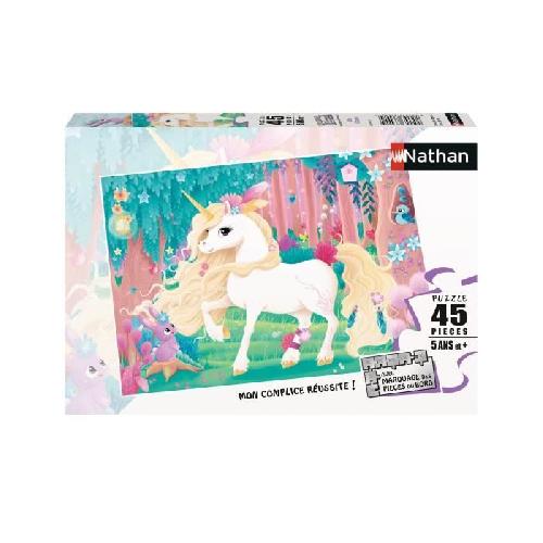 Puzzle Puzzle enfant 45 pieces Jolie licorne Nathan - Poster inclus - Theme fantastique - Mixte - A partir de 5 ans