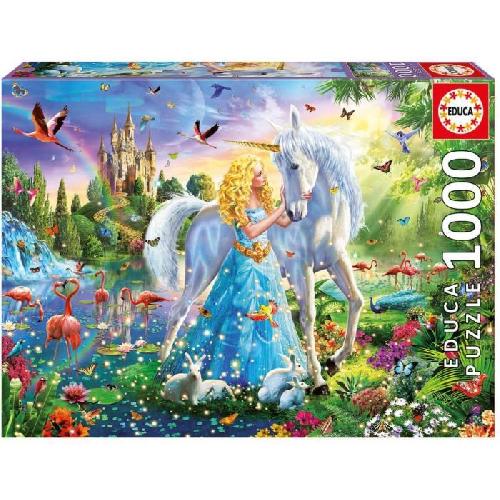 Puzzle Puzzle Fantastique 1000 pieces - EDUCA - La Princesse Et La Licorne - Bleu - A partir de 12 ans - Enfant