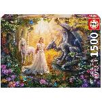 Puzzle Fantastique - EDUCA - 1500 pieces - Dragon. Princesse et Licorne