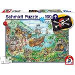 Puzzle Puzzle Fantastique - SCHMIDT SPIELE - Dans la baie aux pirates - 100 pieces - Multicolore et vert