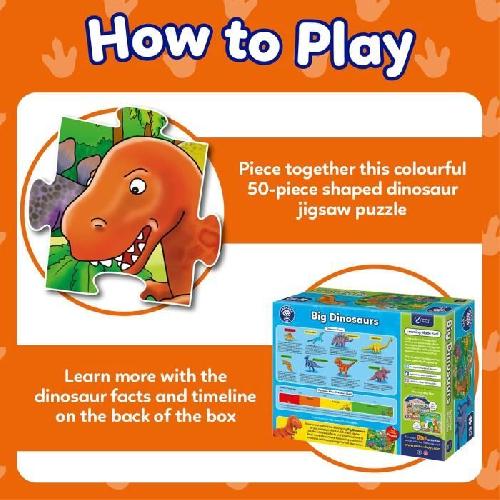 Puzzle Puzzle Les dinosaures - ORCHARD - 50 pieces - Développe la coordination et les compétences observationnelles