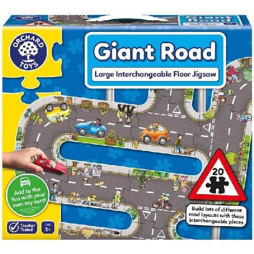 Puzzle Puzzle - ORCHARD - Giant route Road - 20 grosses pieces interchangeables - Theme véhicules - a partir de 3 ans