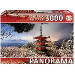 Puzzle Puzzle panoramique EDUCA 3000 pieces - Mont Fuji et Pagode - Paysage et nature - Rouge