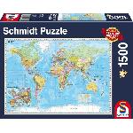 Puzzle Puzzle Planisphere - SCHMIDT SPIELE - 1500 pieces - Voyage et cartes - Bleu - 12 ans