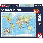 Puzzle Puzzle Planisphere - SCHMIDT SPIELE - 1500 pieces - Voyage et cartes - Bleu - 12 ans