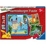 Puzzle pour enfants 3x49 pieces Pokémon - Salameche. Bulbizarre et Carapuce - Des 5 ans - 3 posters inclus - 05586 - Ravensburger