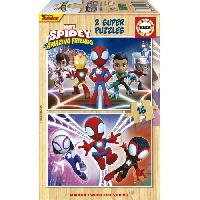 Puzzle Puzzle en bois SPIDEY et HIS AMAZING FRIENDS - 2x16 pieces - Enfant - Mixte - Licence Spiderman