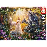 Puzzle Puzzle Fantastique - EDUCA - 1500 pieces - Dragon. Princesse et Licorne