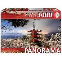 Puzzle Puzzle panoramique EDUCA 3000 pieces - Mont Fuji et Pagode - Paysage et nature - Rouge