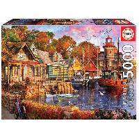 Puzzle Puzzle paysage et nature - EDUCA - Coucher de soleil sur Le Port - 5000 pieces - Multicolore
