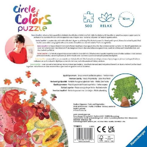 Puzzle Puzzle rond 500 pieces Ravensburger - Fruits et légumes (Circle of Colors)