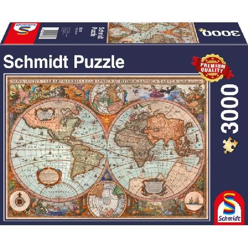 Puzzle Puzzle - SCHMIDT SPIELE - Mappemonde antique - 3000 pieces - Architecture et monument - Adulte