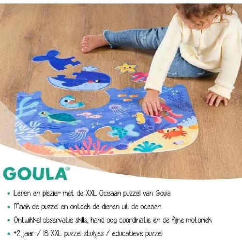 Jeu D'apprentissage Puzzle XXL - Océan - GOULA - 4 éléments - 60 x 52 cm - Pour Bébé de 24 mois a 2 ans