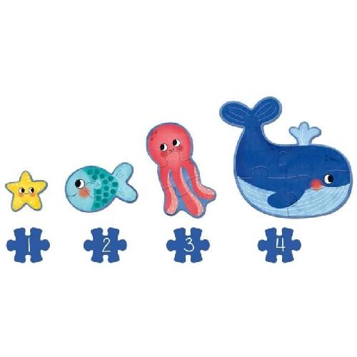 Jeu D'apprentissage Puzzle XXL - Océan - GOULA - 4 éléments - 60 x 52 cm - Pour Bébé de 24 mois a 2 ans