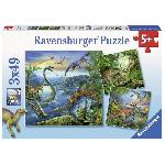 Puzzles 3x49 pieces - La fascination des dinosaures - Ravensburger - Lot de puzzles enfant - Des 5 ans