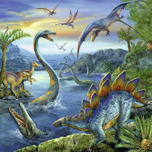 Puzzle Puzzles 3x49 pieces - La fascination des dinosaures - Ravensburger - Lot de puzzles enfant - Des 5 ans