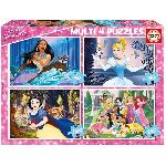 Puzzles Disney Princesses - EDUCA - Multi 4 En 1 - 100-200 pieces - Dessins animes et BD - Rose
