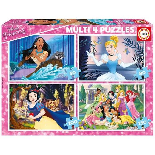 Puzzle Puzzles Disney Princesses - EDUCA - Multi 4 En 1 - 100-200 pieces - Dessins animés et BD - Rose