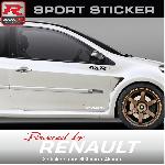 PW01 RB - Sticker Powered by RENAULT - ROUGE BLANC - compatible avec Clio Twingo Megane Laguna Wind - Run-R