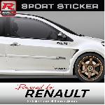 PW01 RN - Sticker Powered by RENAULT - ROUGE NOIR - compatible avec Clio Twingo Megane Laguna Wind - Run-R