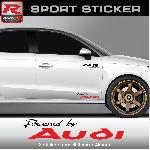 PW05 NR - Sticker Powered by AUDI - NOIR ROUGE - compatible avec QUATTRO TT A1 A2 A3 S3 A4 S4 A5 S5 A6 S6 RS - Run-R