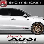 PW05 RN - Sticker Powered by AUDI - ROUGE NOIR - compatible avec QUATTRO TT A1 A2 A3 S3 A4 S4 A5 S5 A6 S6 RS - Run-R