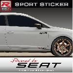 PW09 RN - Sticker Powered by SEAT - ROUGE NOIR - compatible avec Ibiza Cupra Leon FR Mii Toledo Ateca - Run-R