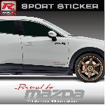 PW11RA Sticker Powered by MAZDA - ROUGE ARGENT compatible avec Mazda 2 3 6 MPS CX3 CX5 MX5 - Run-R