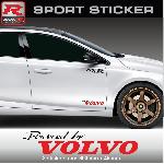 PW14 NR - Sticker Powered by VOLVO - NOIR ROUGE - compatible avec S40 V40 C30 S60 V60 S90 V90 XC60 XC90 - Run-R