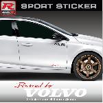 PW14 RB - Sticker Powered by VOLVO - ROUGE BLANC - compatible avec S40 V40 C30 S60 V60 S90 V90 XC60 XC90 - Run-R