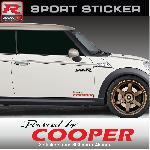 PW15 NR - Sticker Powered by COOPER - NOIR ROUGE - compatible avec MINI One Cooper S Countryman Clubman Paceman Works - Run-R