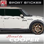 PW15 RB - Sticker Powered by COOPER - ROUGE BLANC - compatible avec MINI One Cooper S Countryman Clubman Paceman Works - Run-R