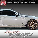 PW19 RA - Sticker Powered by SUBARU - ROUGE ARGENT - compatible avec Impreza WRX STI BRZ XV Legacy Forester Outback - Run-R