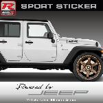 PW24 NA - Sticker Powered by JEEP - NOIR ARGENT - compatible avec Cherokee Renegade Wrangler Compass - Run-R