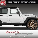 PW24 RA - Sticker Powered by JEEP - ROUGE ARGENT - compatible avec Cherokee Renegade Wrangler Compass - Run-R