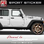 PW24 RB - Sticker Powered by JEEP - ROUGE BLANC - compatible avec Cherokee Renegade Wrangler Compass - Run-R