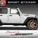 PW24 RN - Sticker Powered by JEEP - ROUGE NOIR - compatible avec Cherokee Renegade Wrangler Compass - Run-R