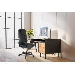QUADRA Chaise de bureau - Simili Noir - L 69 x P 69 x H 124 cm