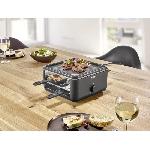 Appareil A Raclette Raclette Gril - SEVERIN - RG2360 - 4 pers. - Compacte - Plaque 24 x 24 cm - Inclus 4 Poelons et spatules - Noir