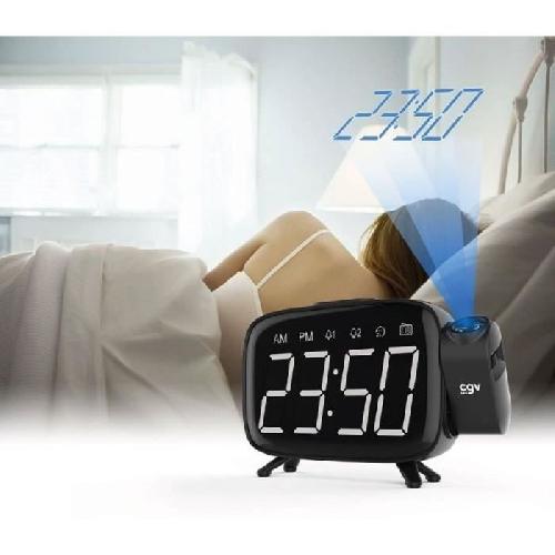 Radio Reveil Radio reveil avec projection de l'heure - CGV - CR-P10 - Double alarme - Gros boutons - Utilisation facile
