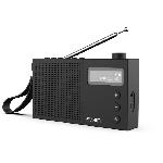 Radio Reveil Radio-reveil EVOOM EGY Noir - FM et radio DAB+ - Batterie Piles-USB - 2 alarmes