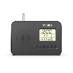Radio reveil intelligent EVOOM LEKIO avec affichage de la date. heure. temperature et humidite - Noir