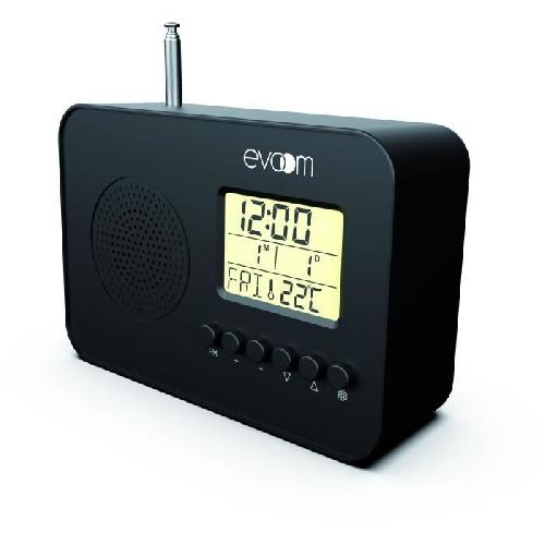 Radio Reveil Radio réveil intelligent EVOOM LEKIO avec affichage de la date. heure. température et humidité - Noir