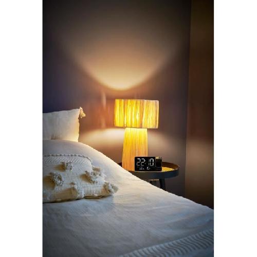 Radio Reveil Radio-reveil projecteur - THOMSON - Noir - Radio FM. Temperature. Humidite. Double alarme. USB-C. Alim. 230V