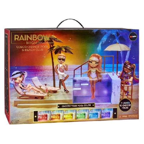 Poupee Rainbow High - Beach Club et Piscine Lumineuse ? Pour poupées Mannequin - Des 6 ans