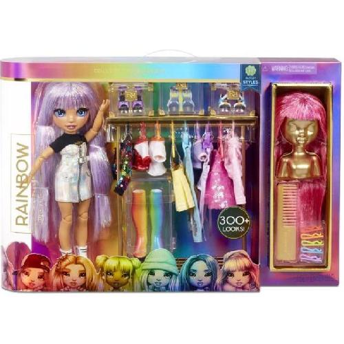 Vetement - Accessoire Poupee Rainbow High Dressing - Poupée Avery 27 cm + 35 accessoires dont 2 perruques scintillantes - Plus de 300 looks a créer