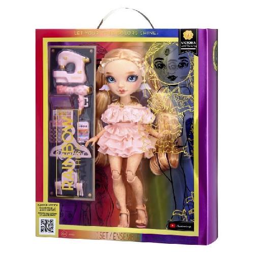 Poupee Rainbow High S23 Fashion Doll - Poupée 27 cm Victoria Whitman (Jaune fraise) - 1 tenue. 1 paire de chaussures et des accessoires