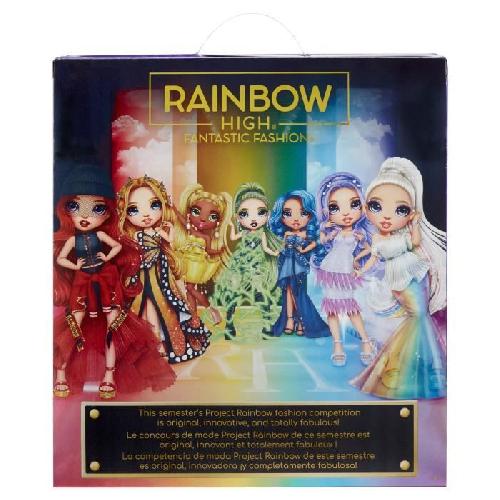 Poupee Rainbow High Tentpole PR Theme Doll - PURPLE - 1 robe de Gala et 1 tenue decontractée + accessoires et carnet de croquis